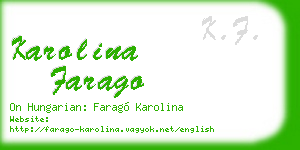 karolina farago business card